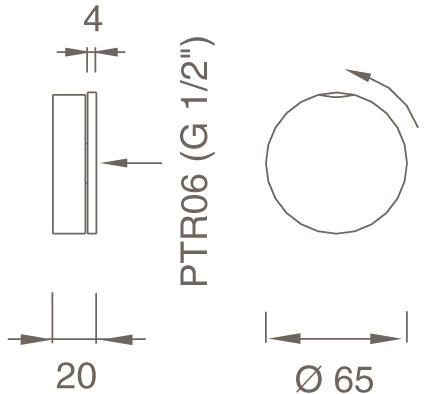 Ceadesign Настенный кран для открытия / закрытия Giotto Gio 30 - Вид №1
