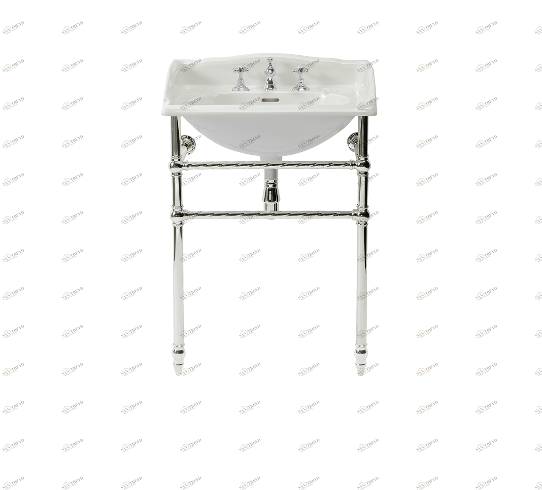 Gentry Home Таз большой белый Victorian Никель GH101094