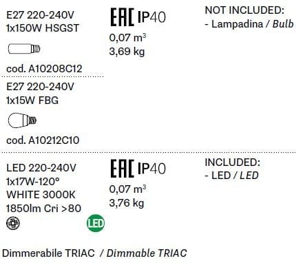 Стеклянный настенный светильник Fabbian Lumi Poga ARCH-00106913 - Вид №3