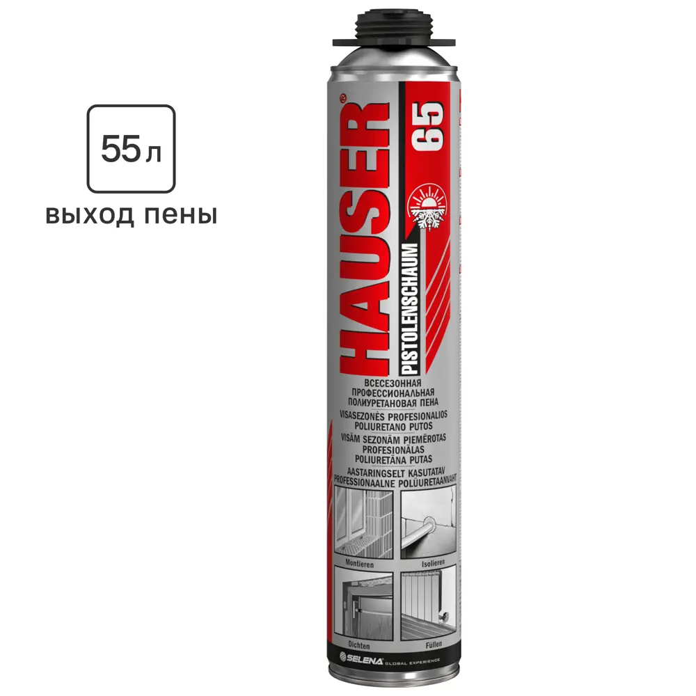 Пена монтажная профессиональная Hauser 65 всесезонная 740 мл Santreyd STLM-2038018