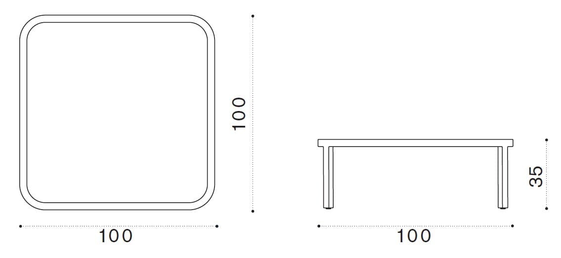 Керамический квадратный журнальный столик Ethimo Grand Life ARCH-00017670 - Вид №3