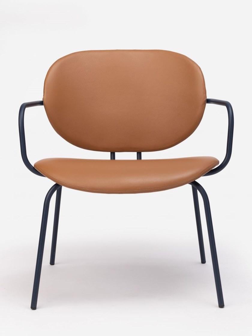 ONDARRETA Стул стальной с подлокотниками с кожаной подушкой Hari sun-id-1358913 - Вид №3