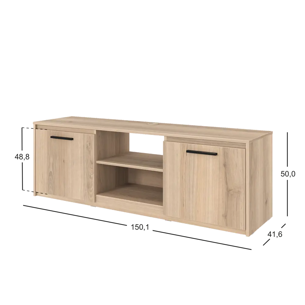 Тумба под телевизор Лион 150x50x41.6 см ЛДСП цвет дуб комано Santreyd STLM-2030773 - Вид №6