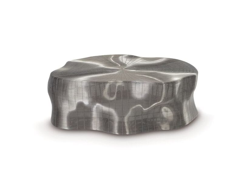 Низкий журнальный столик из нержавеющей стали ROCHE BOBOIS дерево ARCH-00065105