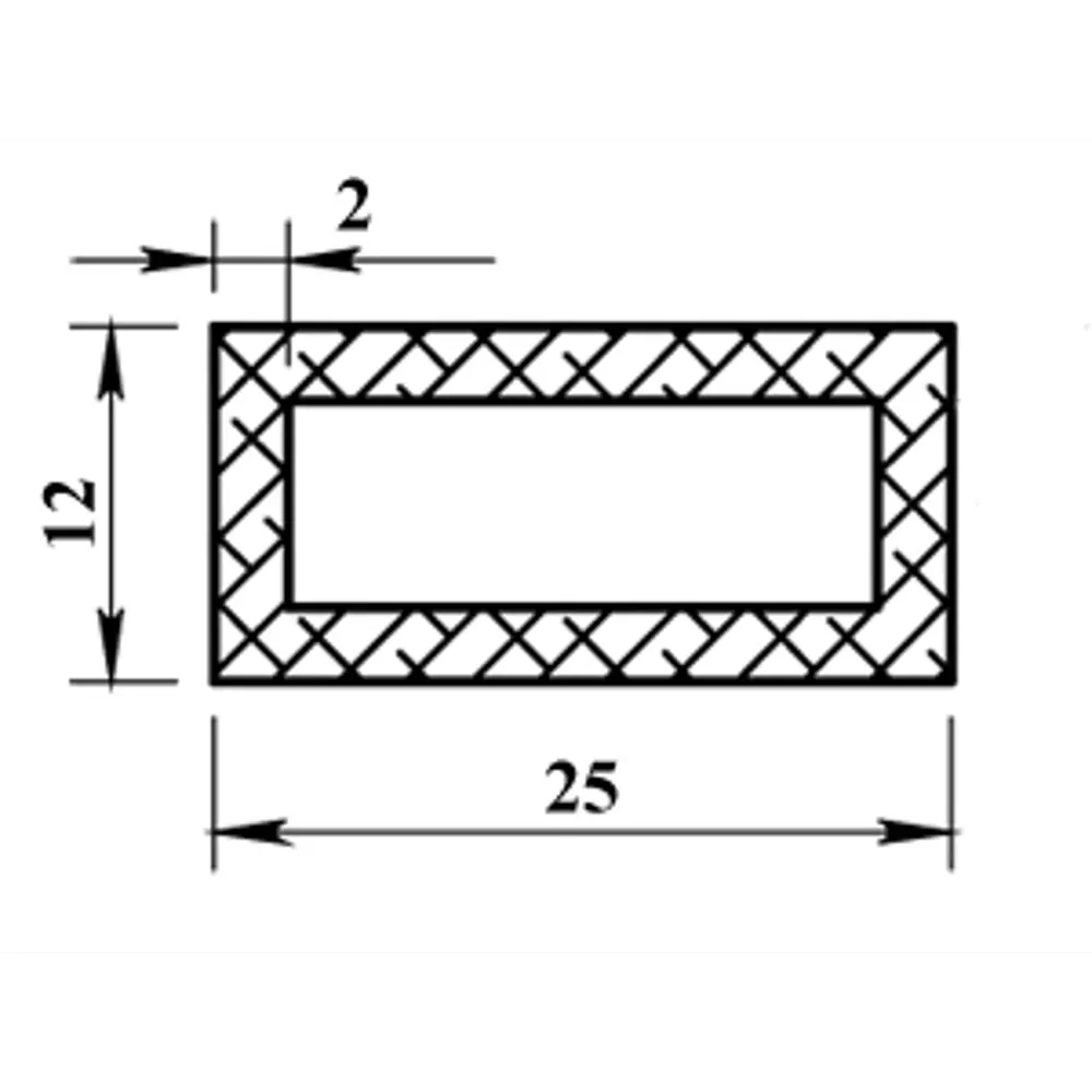Профиль алюминиевый прямоугольный трубчатый 12х25х2x1000 мм Santreyd STLM-2075274 - Вид №3