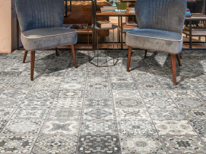 Нескользящий виниловый пол с цементным эффектом