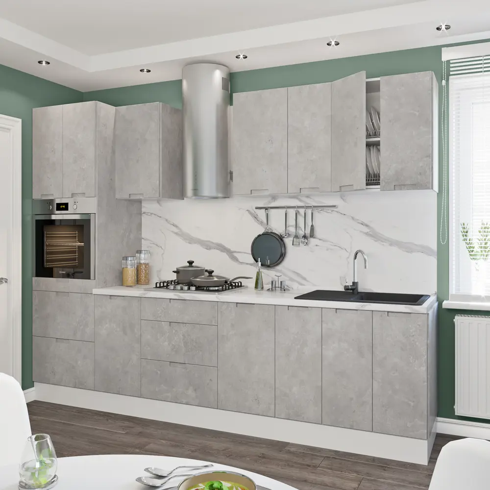 Фасад для кухонного шкафа Берлин 59.7x38.1 см Delinia ID МДФ цвет серый STLM-2165087 - Вид №11