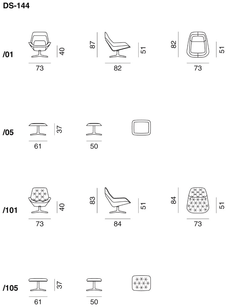 de Sede Кожаное кресло на 4-х спицах с высокой спинкой Ds-144 sun-id-1391955 - Вид №4