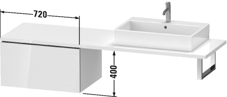 LC585408585 Шкафчик для консоли L-Cube #LC5854 720 x 547 мм Белый глянцевый лак Duravit - Вид №1