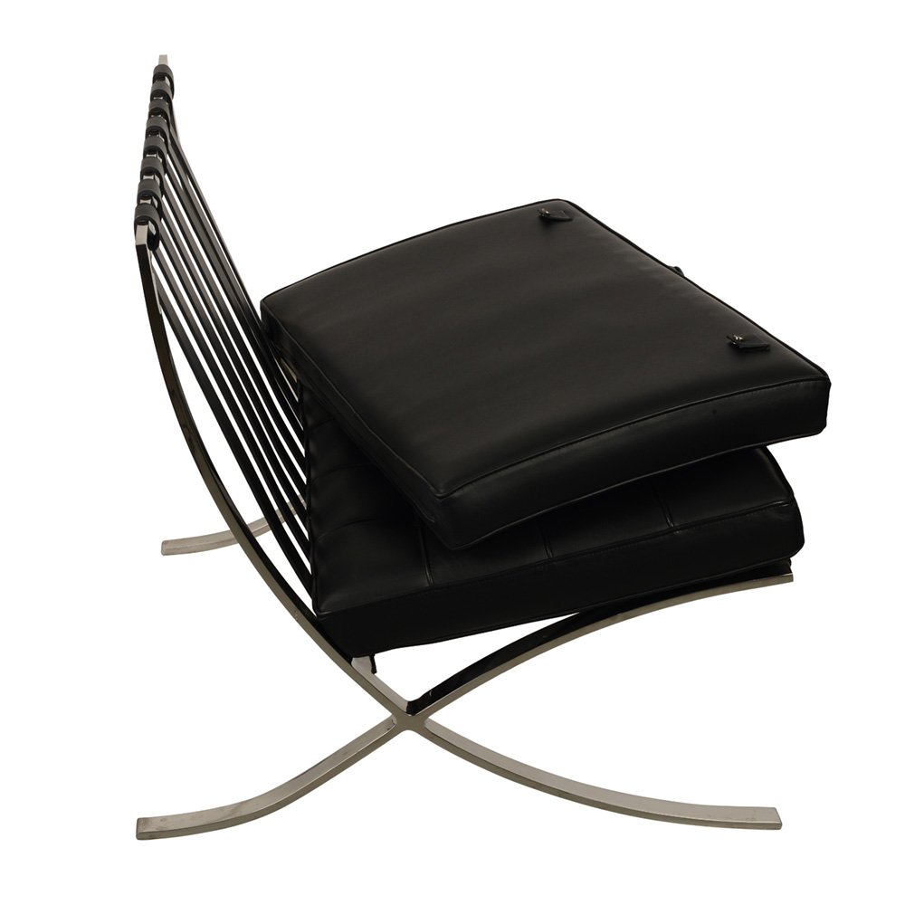 Кресло черное дизайнерское со стежкой Barcelona Style Chair SOHO DESIGN ДИЗАЙНЕРСКИЕ, BARCELONA 131536 Черный  - Вид №2