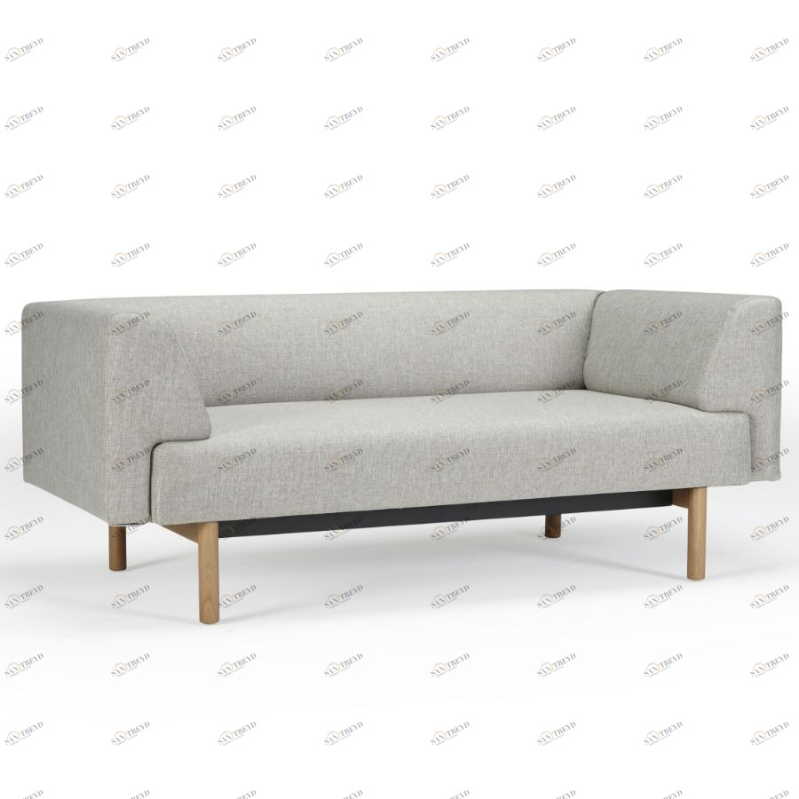 Диван-софа двухместный с мягкими подлокотниками Ebeltoft, лакированный дуб, темно-песочный Kragelund 21002202244