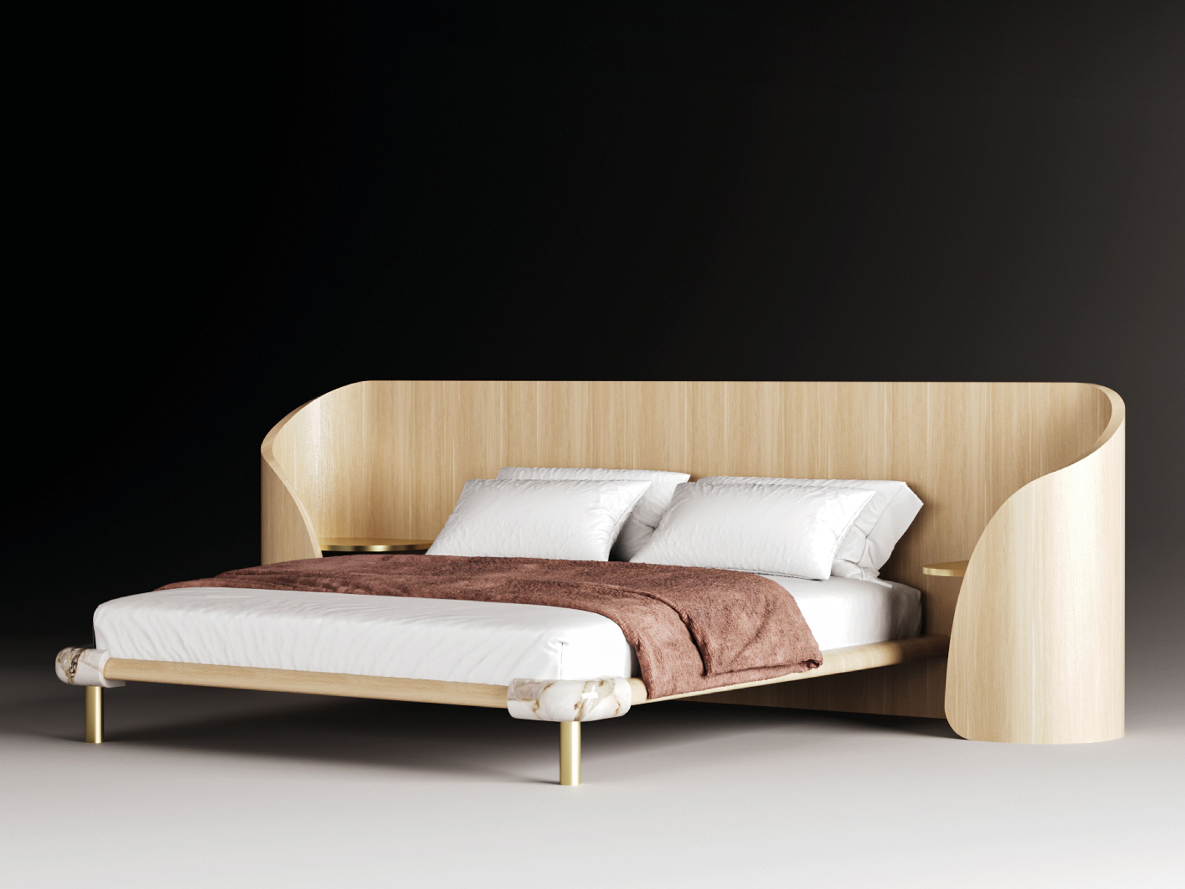 Деревянная двуспальная кровать с высоким изголовьем CASA +39 ENCORE Italia ARCH-00091773