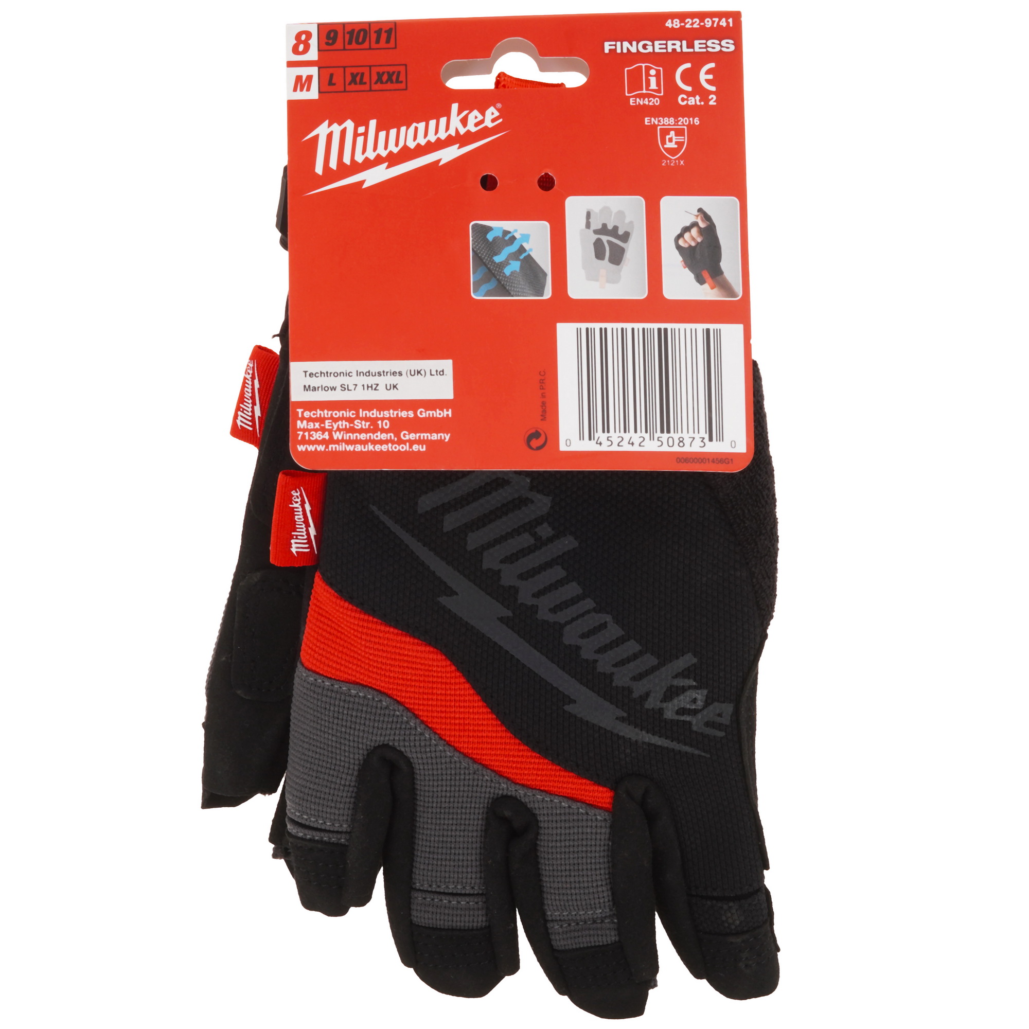 Полуперчатки трикотажные Milwaukee Fingerless 8/M 5478031 STDN-0112016 - Вид №3