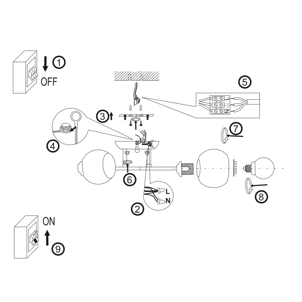 Люстра потолочная Рассвет 5 ламп 15 м² цвет белый КЛЮЧНИК STLM-2094610 - Вид №10
