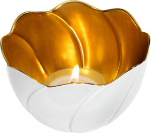 10537029 Meissen Фотофор со свечой 6,5см "Водяная лилия" (внутренняя позолота) Фарфор