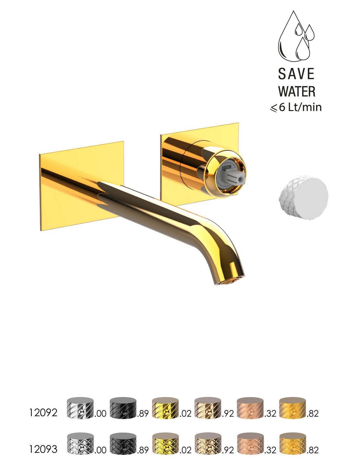 Настенный смеситель для раковины без слива с ограничителем расхода Rubinetterie Frattini Pepe XLS ARCH-00093332 - Вид №9