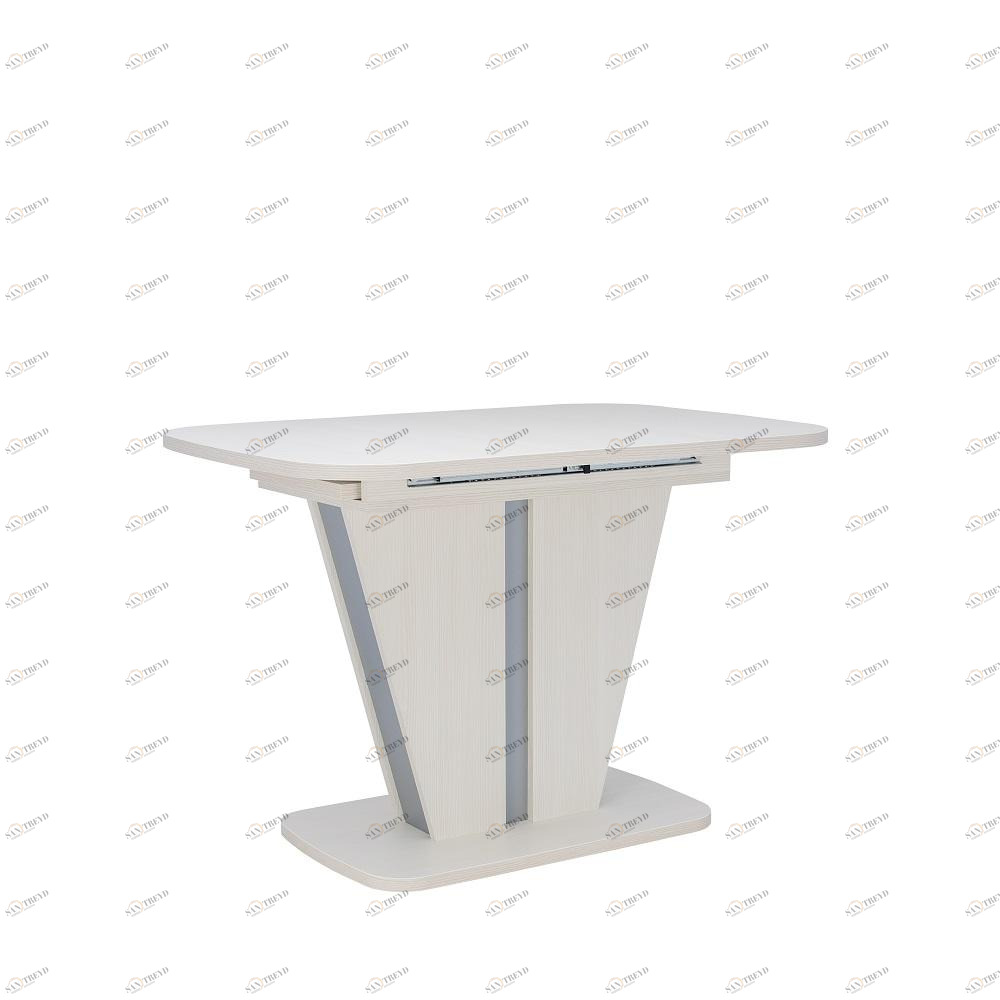 Обеденный стол раздвижной наварра белая Leset "Бари" IMPEX  00-3967162 Белый;серебро 