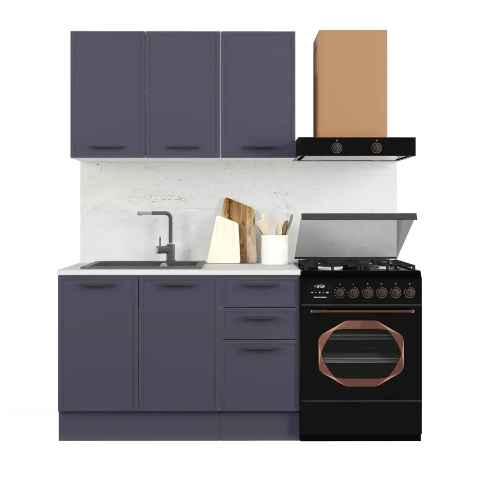 Кухонный гарнитур «Неро» 120x60 см МДФ цвет графит Santreyd STLM-2060266