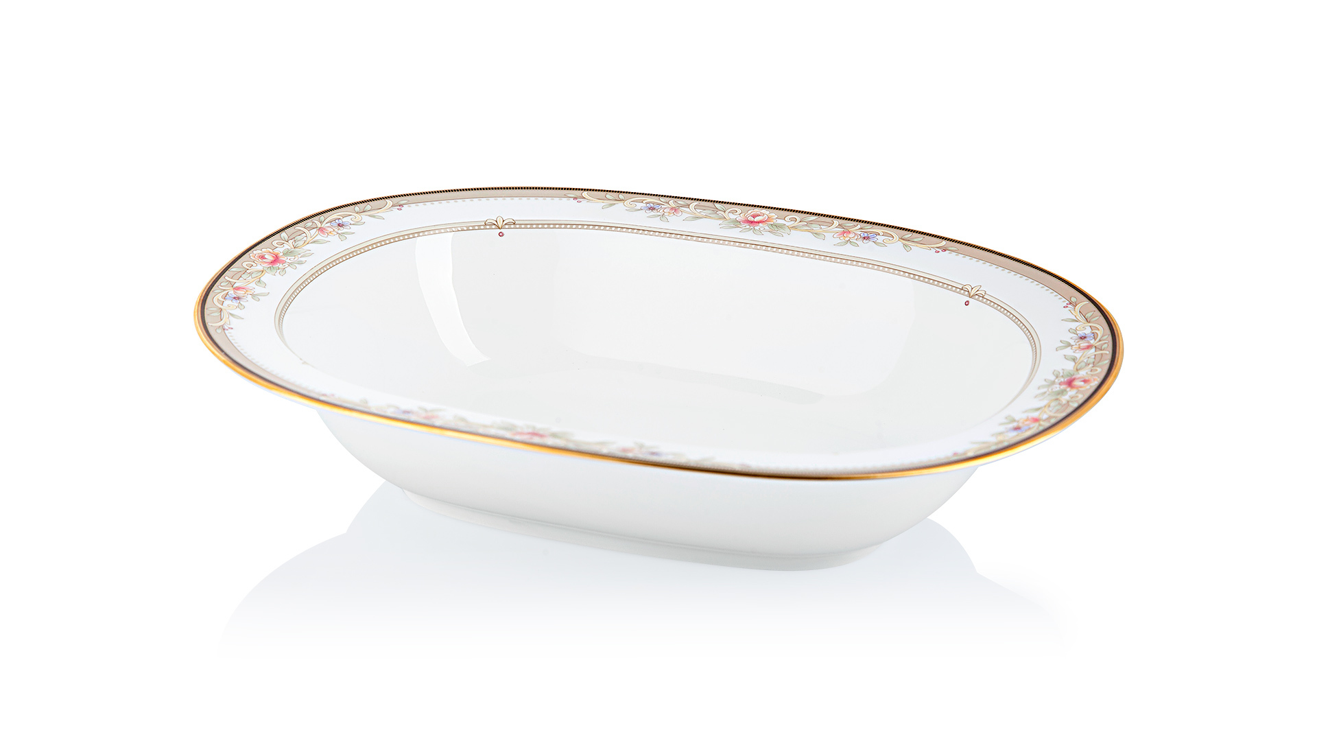 10590835 Noritake Блюдо овальное Noritake "Итальянская роза" 41см Фарфор костяной  - Вид №1