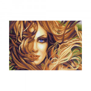 1024 Канва/ткань с рисунком Рисунок на канве 33 см х 45 см "Незнакомка" Матренин посад