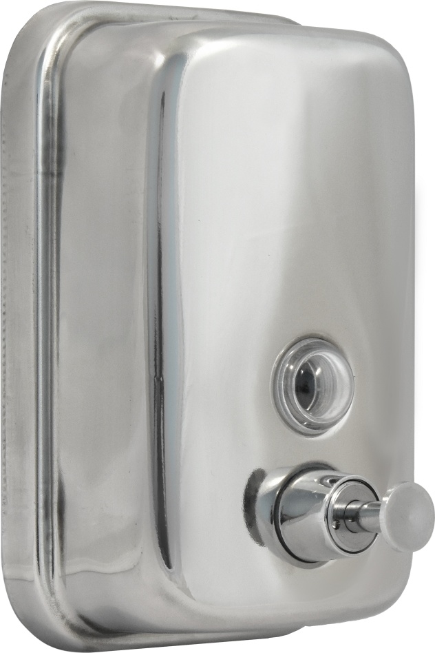 2512.030 Дозатор для жидкого мыла из нерж стали антивандальный ТМ 801 Solinne Puff  - Вид №1
