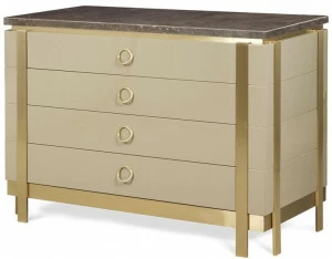 JOSÉ LEITE DE CASTRO Лакированный комод из дерева и мрамора Artoria