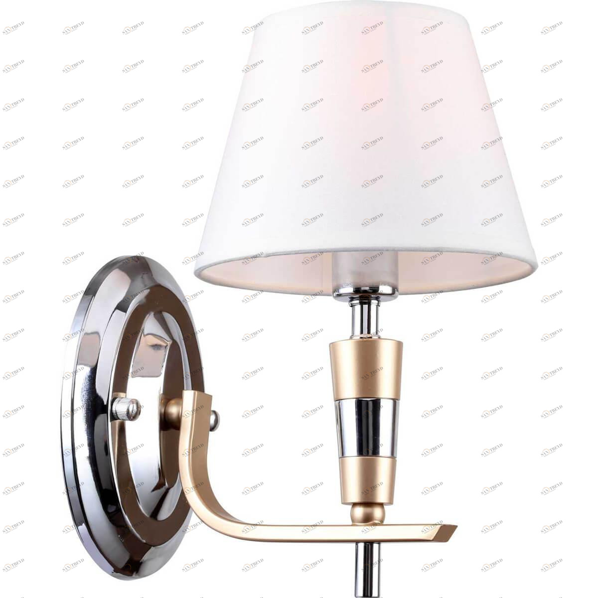 Бра с белым плафоном серебряное Prima 2013/09/01W STILFORT PRIMA 00-3930761 Бежевый;золото;серебро