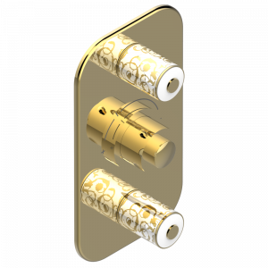 G2N-5400BE Накладка с ручкой регулировки температуры и двумя маховиками для термостатического смесителя 5400AE Thg-paris Froufrou Покрытие PVD золотистый цвет