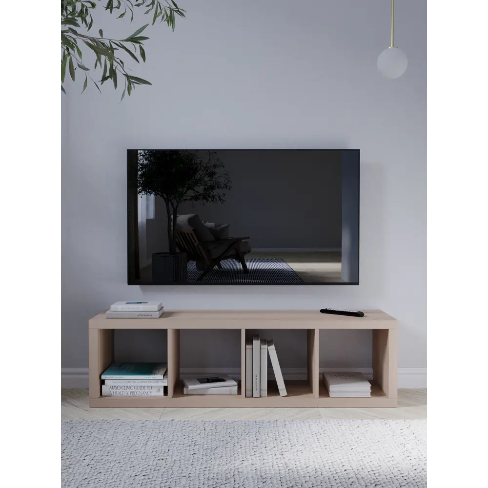 Стеллаж Konsensa Руан - 4-секционный модуль в стиле дуб для гостиной и офиса 89410099 STLM-1578156 - Вид №3