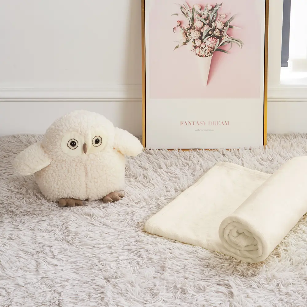 Плед с подушкой Сова 130x170 см велсофт цвет белый Santreyd Подушка с пледом Сова STLM-2203083 - Вид №2
