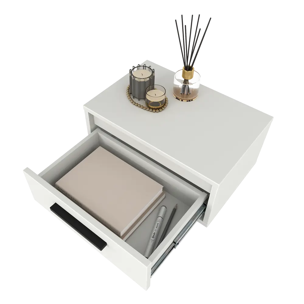 Тумба прикроватная подвесная Лион 45x20x30 см ЛДСП цвет белый Santreyd STLM-2041562 - Вид №10