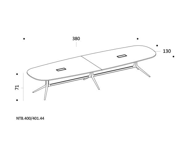 Регулируемый по высоте прямоугольный стол для совещаний с системой кабельной втулки ICF NoTable ARCH-00036629 - Вид №17