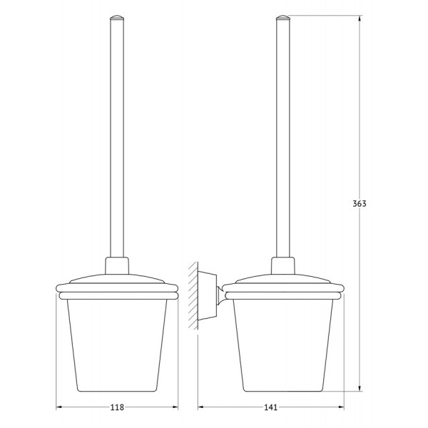 Ерш с крышкой настенный стекло FBS (Чехия) VIZ 057 sun-id-561453 - Вид №1