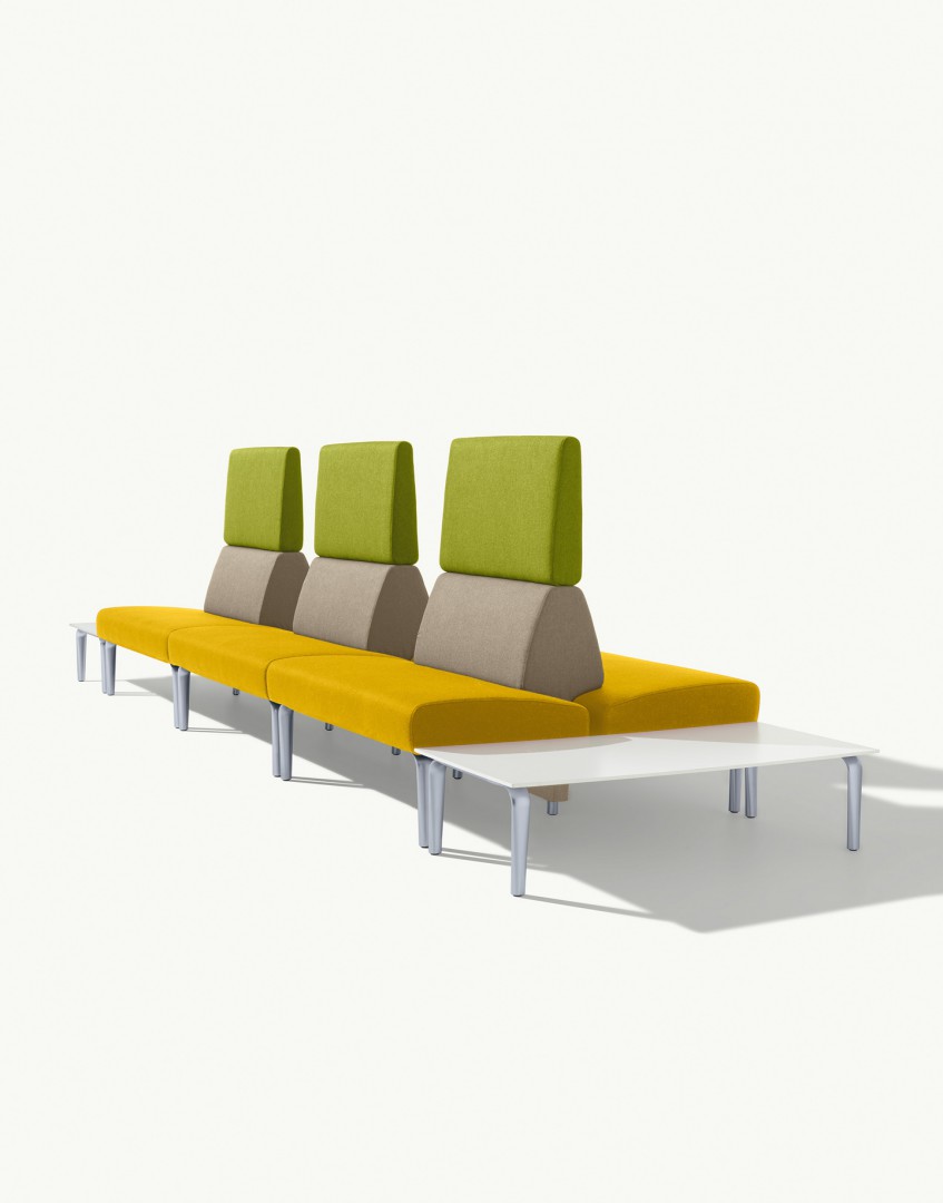 Ambit 1077 Модульная система сидений. Журнальный столик для линейной композиции. Ноги из литого алюминия. Двусторонняя версия. Et al. Ambit - Вид №2