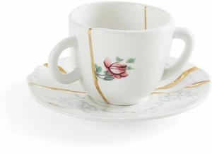Seletti Фарфоровая кофейная чашка с блюдцем Kintsugi