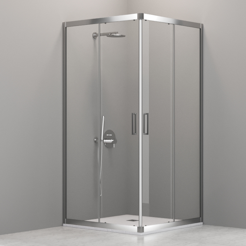 745706 FLEX раздвижные двери открытым углом H2000 прозрачное стекло 6мм и хром профиль, Kerasan Cabine doccia Италия