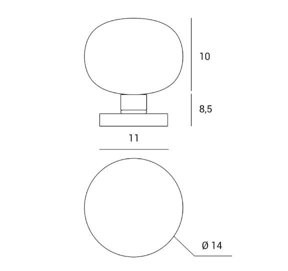 Настольная лампа из металла и опала Miloox Mose ARCH-00116661 - Вид №4