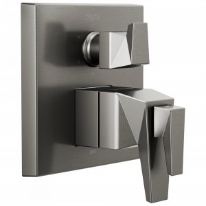 T27T943-KS Облицовка клапана для монитора с двумя ручками серии 17T с 6-ступенчатым переключателем Delta Faucet Trillian Черный нержавеющий