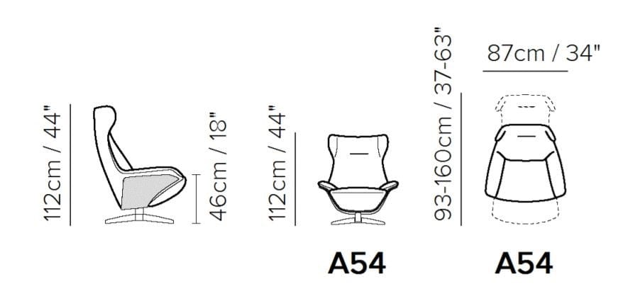 Тканевое вращающееся кресло с подставкой для ног Natuzzi Italia ILIA ARCH-00106966 - Вид №6
