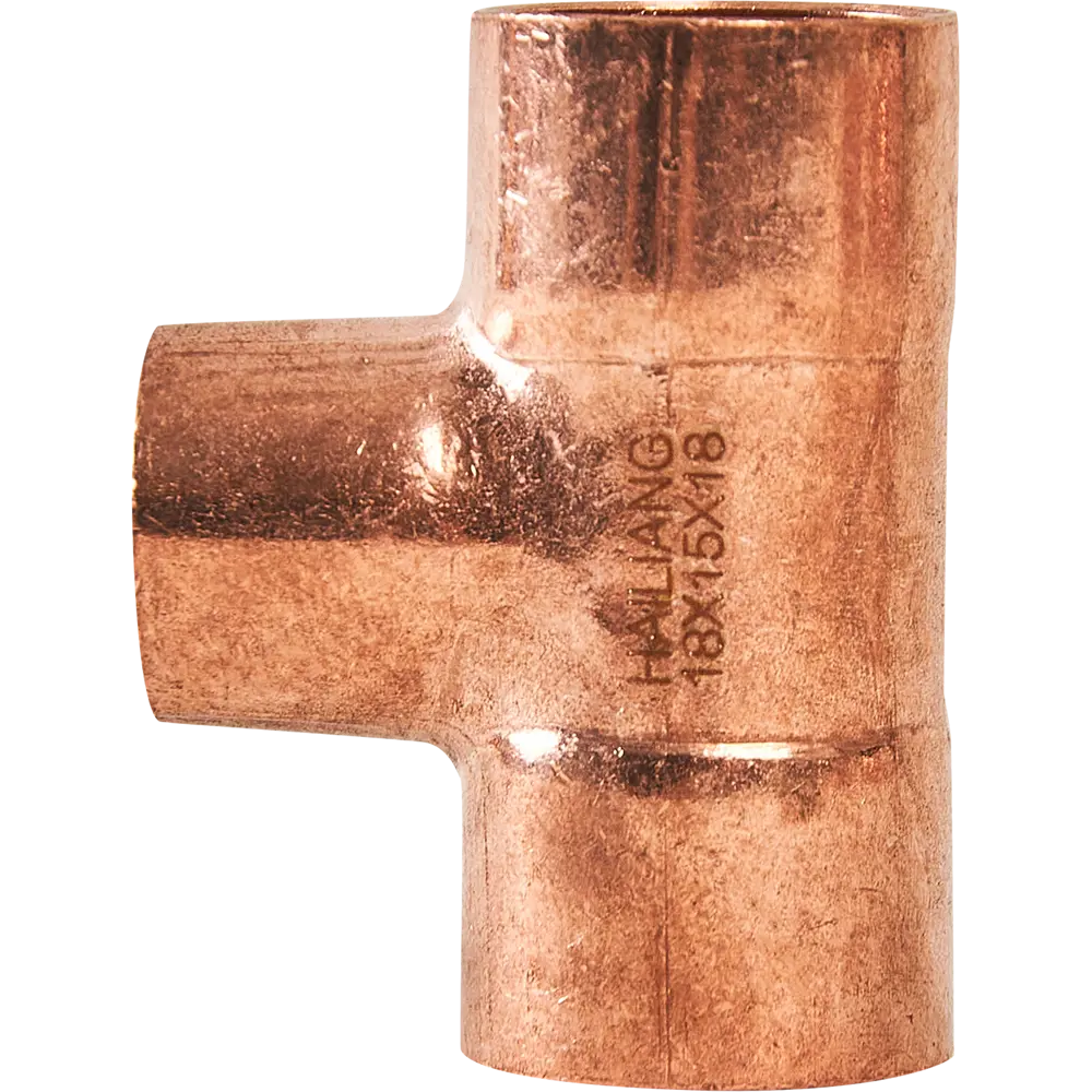 Тройник Hailiang ø18x15x18 мм медь STLM-2033616 - Вид №1