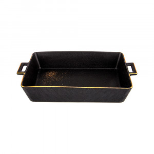 42-376 Посуда фарфоровая БЛЮДО ДЛЯ ЗАПЕКАНИЯ BRONCO "MIDNIGHT GOLD" Lefard