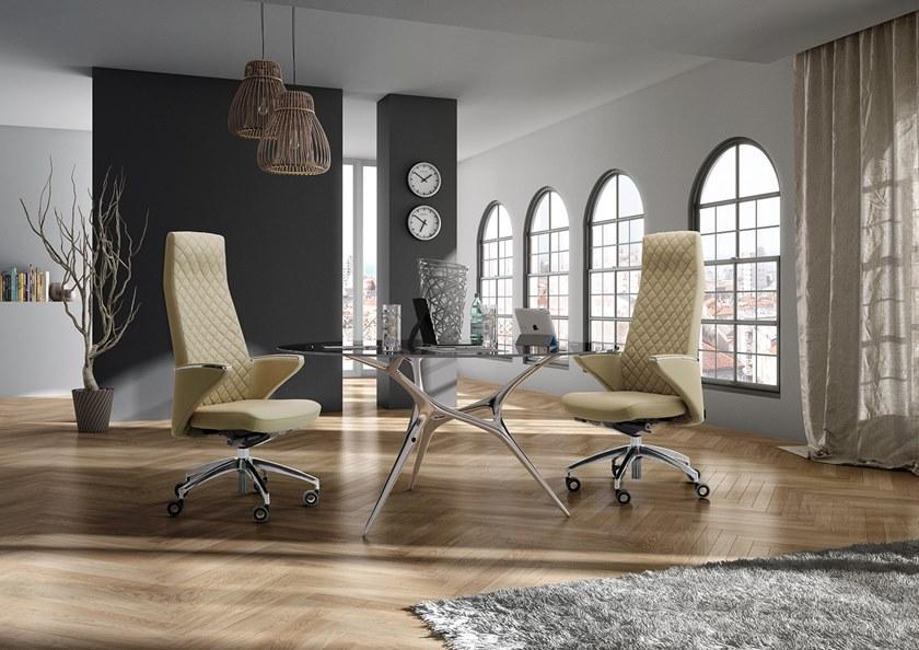 Leyform Поворотное кожаное кресло руководителя с подлокотниками  2600  - Вид №6