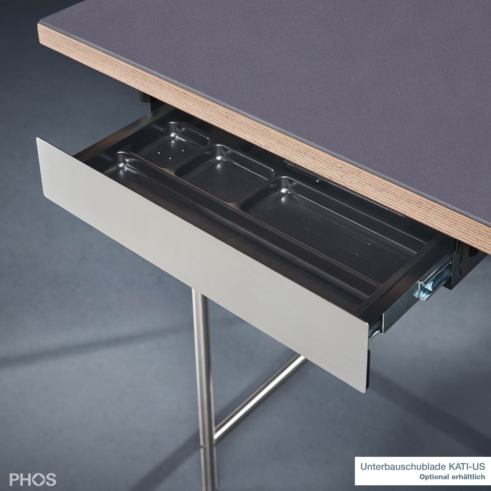 KATI-S1-180x90-L4178 Стол Карлсруэ - письменный стол со столешницей из линолеума - 180 х 90 х 75 см. PHOS  - Вид №6
