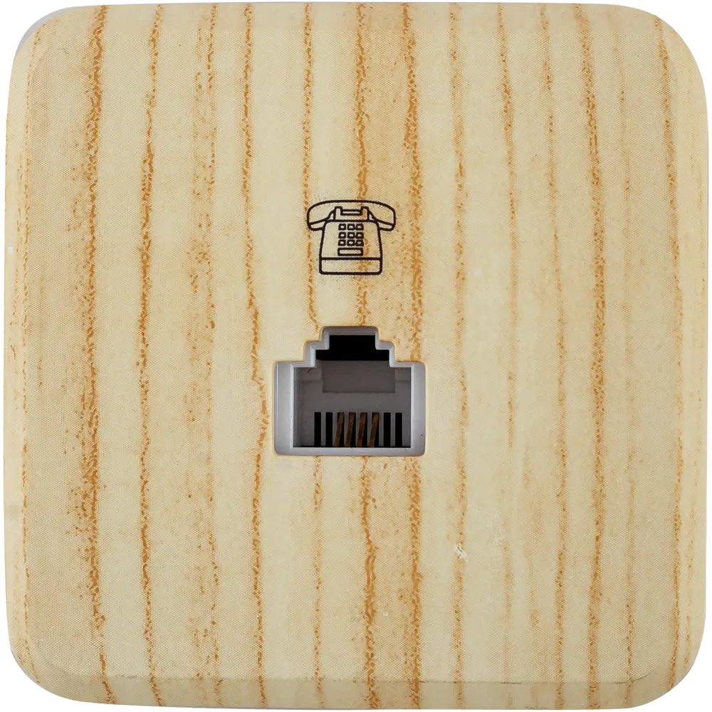 Телефонная розетка Lexman RJ11 в стиле дуб беленый 81930608