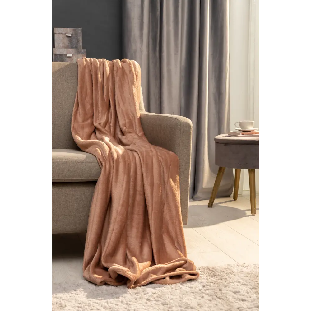 Плед First Havana4 140х200 см велсофт цвет коричневый СТОЛИЦА ТЕКСТИЛЯ STLM-2170220 - Вид №3