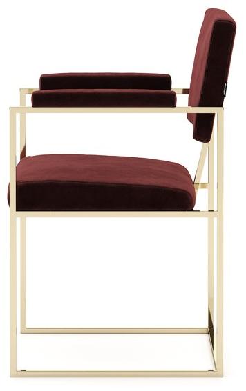 Domkapa Бархатный стул с подлокотниками и стальной конструкцией Gram Dhj21  - Вид №2