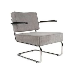 Кресло Lounge Ridge Rib с подлокотниками, светло-серое