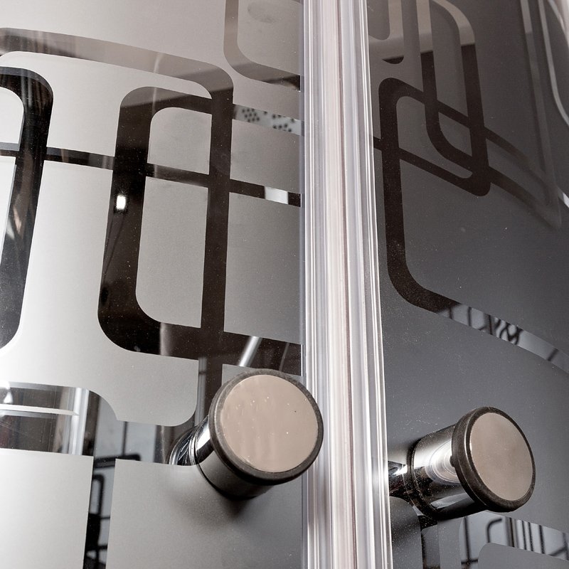 ЕМ1511 R с гм. и эл. Душевая кабина DETO Серия EM BМ4590 N LED BLACK - Вид №11