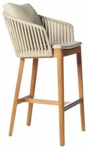 TRIBÙ Табурет из тикового дерева со спинкой Mood 06216