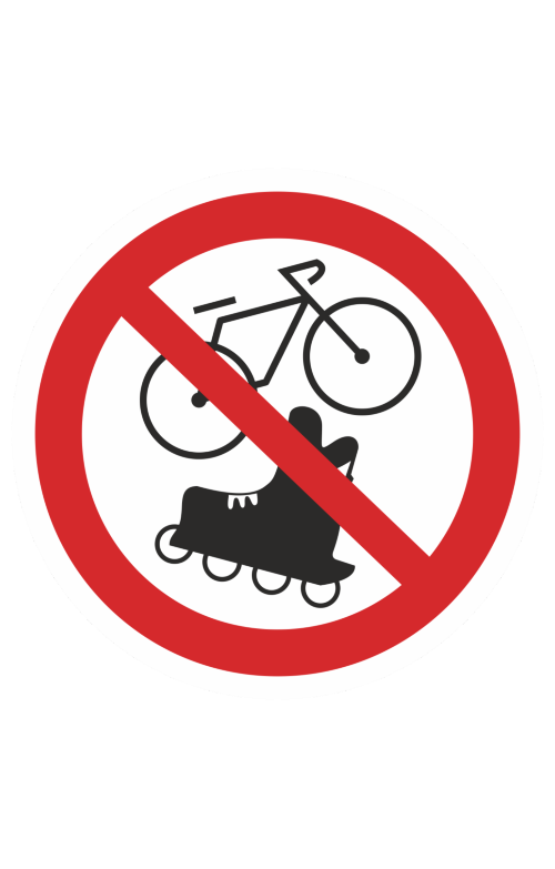 68742 Знак "Вход с велосипедами и роликами запрещен"  Различные знаки для общественных мест размер 100 х 100 мм Спецодежда 
